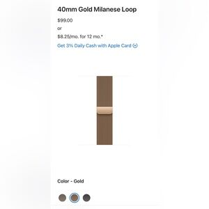 Gold Apple Watch band